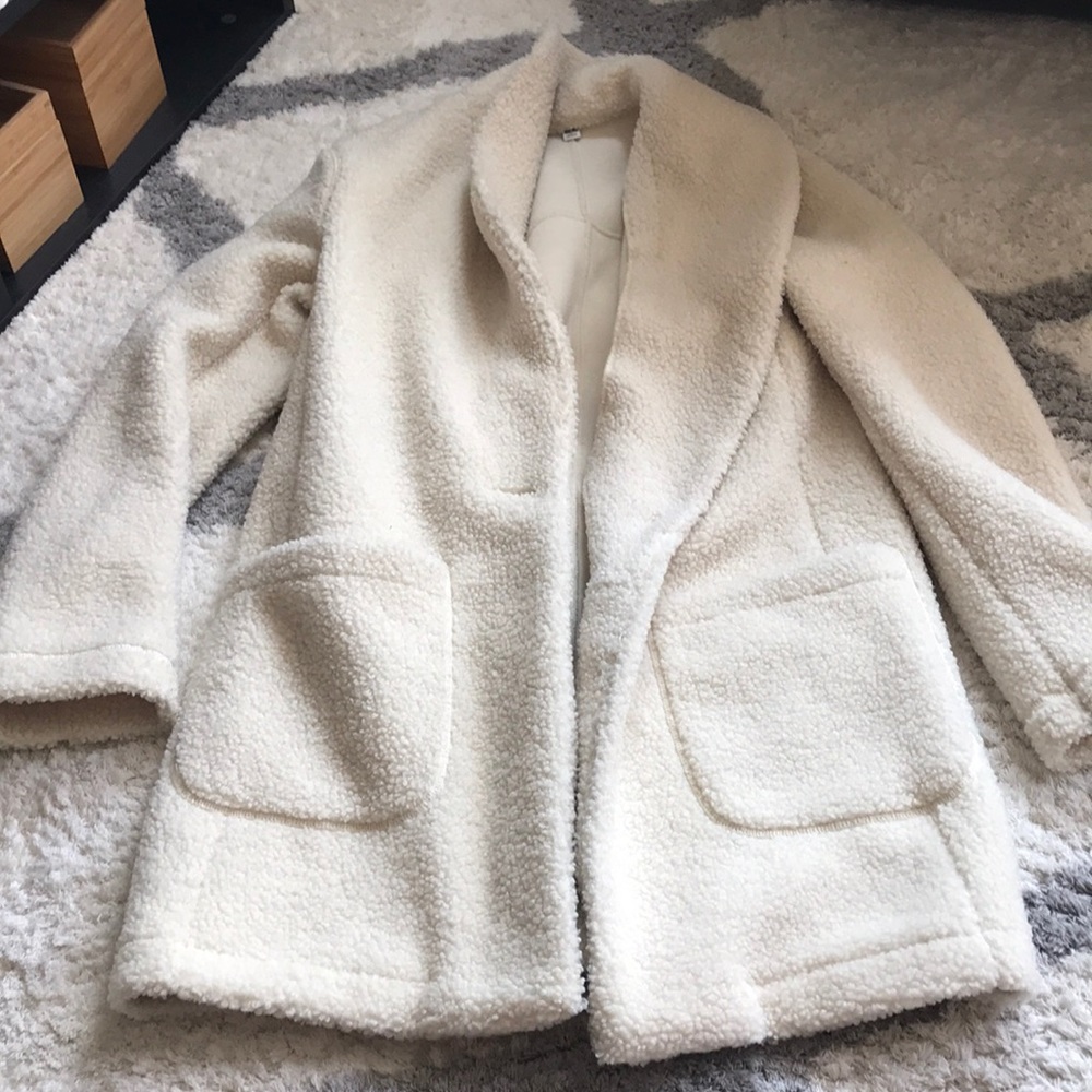 Oversized teddy jacket